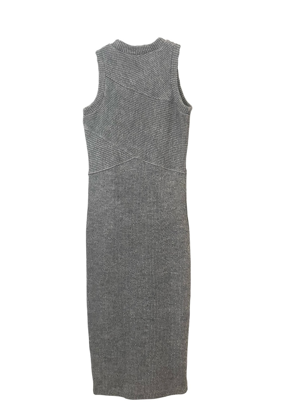 Tracy Reese Gray Sleeveless Ribbed Knit Maxi Dress